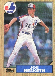 1987 Topps Baseball Cards      189     Joe Hesketh